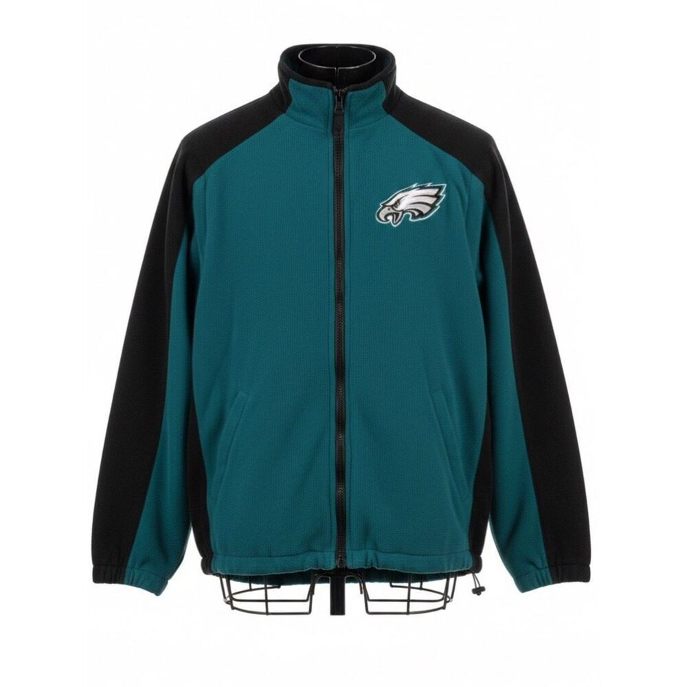E-A-G-L-E-S!!!!  BLACK AND EAGLES GREEN REVERSIBLE WINTER COAT SIZE LARGE